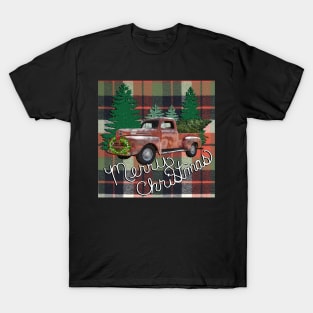 Christmas Red Truck Tree Vintage Traditional Merry Christmas Gifts T-Shirt